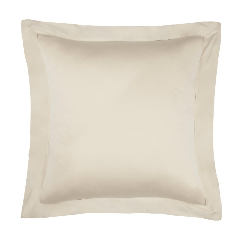 bamboo sateen euro sham bisque monogram