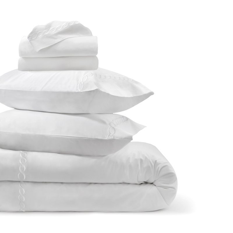 cable embroidered percale bedding bundle white dca38e8a dee0 4a42 9613 f14b0c306df4