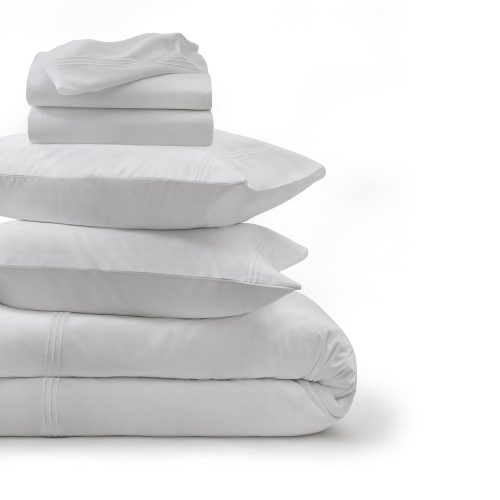 strada embroidered percale bedding bundle white california king